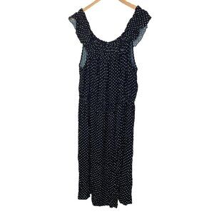 NWT Who What Wear Women’s Dress sleeveless black white polka dot Size 4x